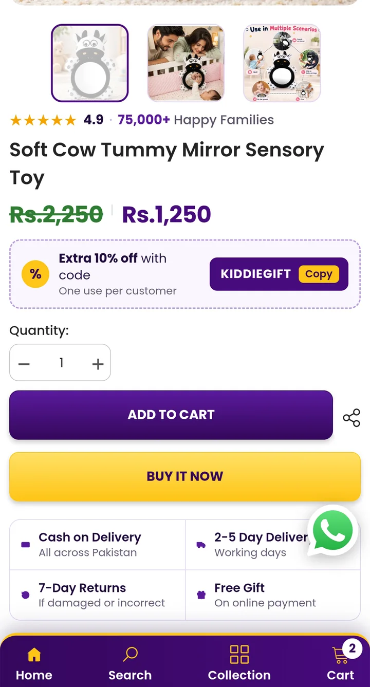 KiddieWink product page: Trust right where buyers decide